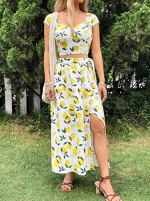 Soleia 女裝檸檬印花2入組度假套裝 - 彩色 - 查看 6