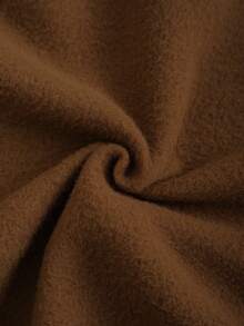 SHEIN EZwear Plus Size Women's Cross Printed Fleece Sweatshirt - Coffee Brown - View 4