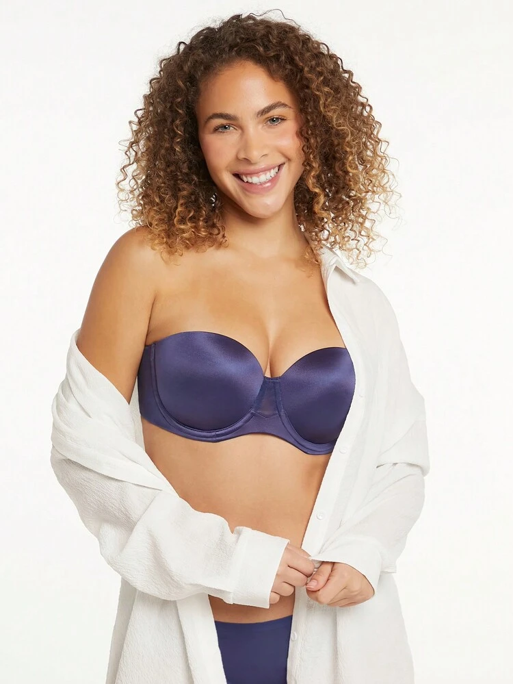 Strapless Push-Up With Silicone Band Underwire T-Shirt Bra