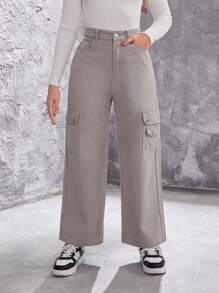 Teenage Girls' Utility Pocket Jeans - Grey - View 6