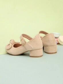 女童低跟時尚公主鞋 - 杏色 - 查看 3