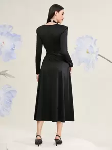Modelyn Vestido Plisado De Color Sólido Para Mujer