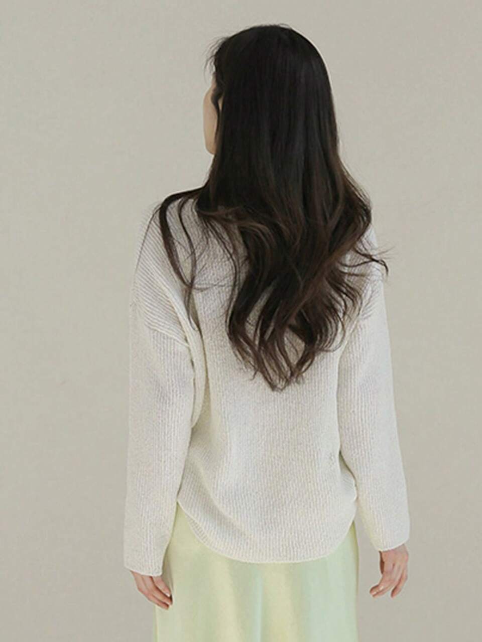V-Neck Loose Fit Drop Shoulder Sweater Linen,Fall Clothes