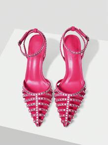 MOTF PREMIUM FASHIONABLE WOMEN'S HIGH HEEL SHOES WITH RHINESTONES VACATION SHOES SUMMER