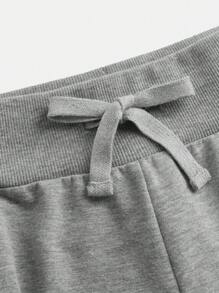 少女時尚喇叭褲,有星星圖案 - 淺灰色 - 查看 5