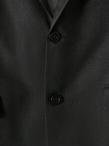 RueChic Men'S Suit Jacket With Sharp Lapel Collar - Black - View 3