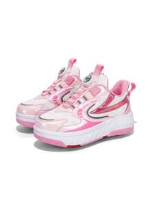 Zapatillas Con Ruedas Desmontables Para Niños, Versión De Otoño E Invierno, Con Cuatro Ruedas Y Zapatos Exteriores Desmontables - Multicolor - Ver 3