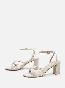 CUCCOO BIZCHIC Ladies' Fashionable Beige High Heels Strappy Sandals - Beige - View 7