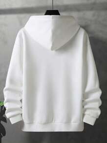 Manfinity Homme 寬鬆版型男子籃球印花保暖連帽衛衣 - 黑色 - 查看 2