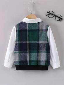 SHEIN Camisa De Cuadros 2 En 1 Para Niños (pequeños) - Multicolor - Ver 2