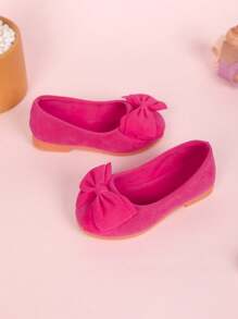 兒童粉色蝴蝶結平底鞋,女孩桃紅色 - 玫紅色 - 查看 6