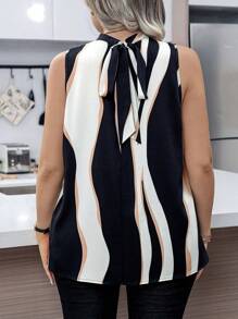 Calvaya 夏季大码随机全印花无袖衬衫 - 彩色 - 查看 2