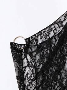 Women'S Lace Cover Up - Black - View 4