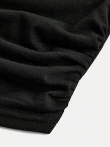 Girlism 青少年女孩素色圓領長袖t恤 - 黑色 - 查看 3