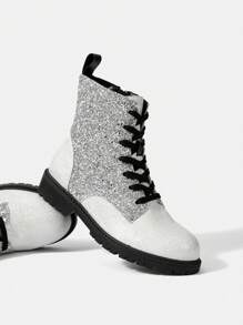 SheIn SXY 女式短靴和短筒靴 - 銀色 - 查看 1