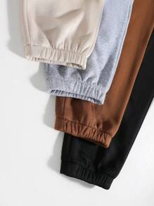 Teen Girls' 4pcs Elastic Waist Letter Print Sweatpants - Multicolor - View 4