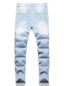 Tween Boys' Ripped Washed Denim Jeans - Light Wash - View 2