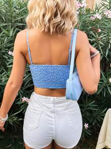 Soleia Women'S Pleated Cami Top With Ditsy Floral Pattern