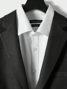 RueChic Men'S Suit Jacket With Sharp Lapel Collar - Black - View 4