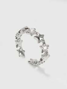 ROMWE Grunge Punk 1 件時尚女用星形氧化鋯戒指