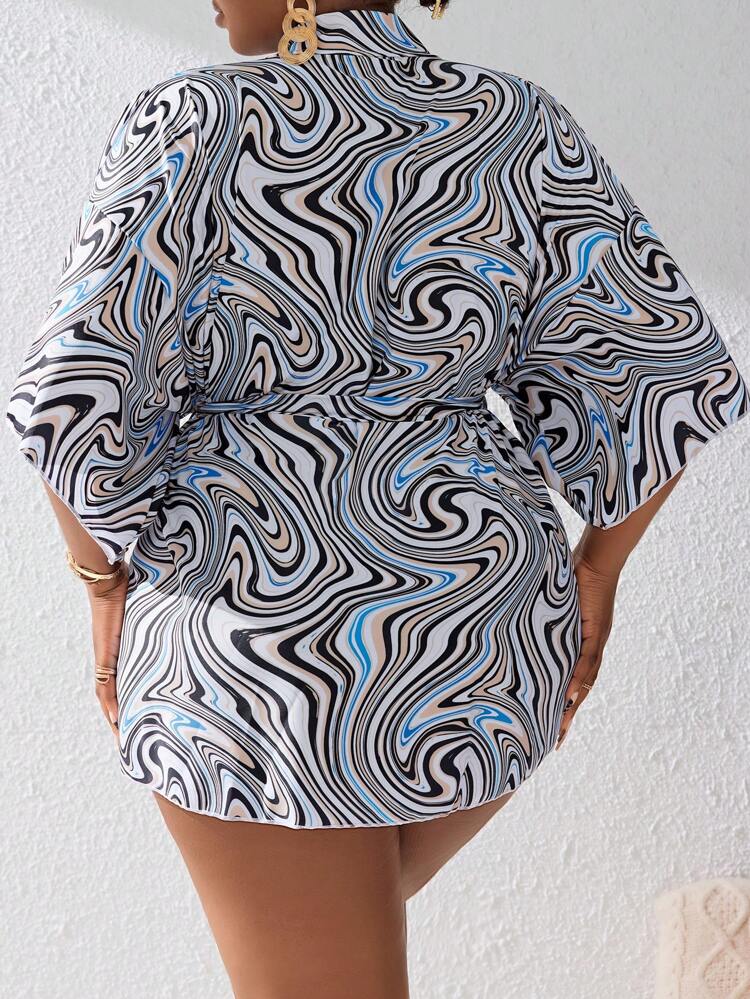 Plus Size Women'S Printed Flowy Kimono Robe Summer