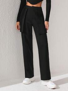 TORRION 设计师品牌女式纯色长裤，带大口袋，适合度假、休假、春季、节日、伊比沙岛 - 黑色 - 查看 6