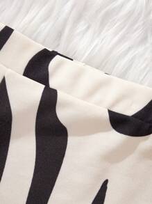 Tween 女童不对称印花针织短裤 - 彩色 - 查看 3