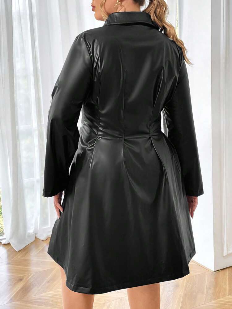 Plus Size Women'S Pleated Waistband Dress