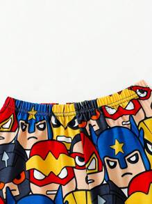 Bộ đồ mặc nhà Tween Boy Hero chủ đề in ngắn tay và quần short, mùa hè - Nhiều màu - Xem 6