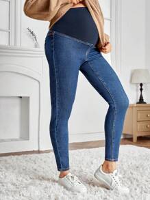 孕婦緊身牛仔褲 - 中等水洗藍 - 查看 5