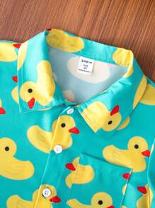 SHEIN Young Boy All-Over Print Shirt - Multicolor - View 4