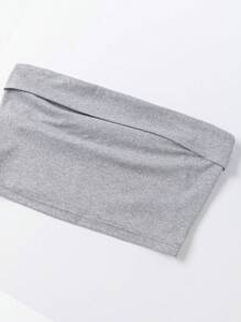 SHEIN Unity Của phụ nữ Màu thuần Ống ngọn & Quần loe Bộ - Xám - Xem 4