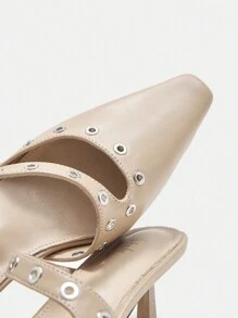 Women's Fashionable Almond Toe High Heeled Pumps In Apricot Color - Apricot - View 7