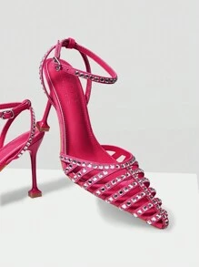 MOTF PREMIUM FASHIONABLE WOMEN'S HIGH HEEL SHOES WITH RHINESTONES VACATION SHOES SUMMER