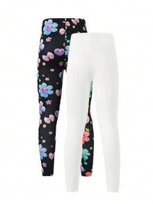 小女孩卡通花印花貼身褲 - 彩色 - 查看 2