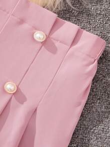 SHEIN Tween Girls Love Mesh Splicing Long Sleeve Two-Piece Set - Multicolor - View 7