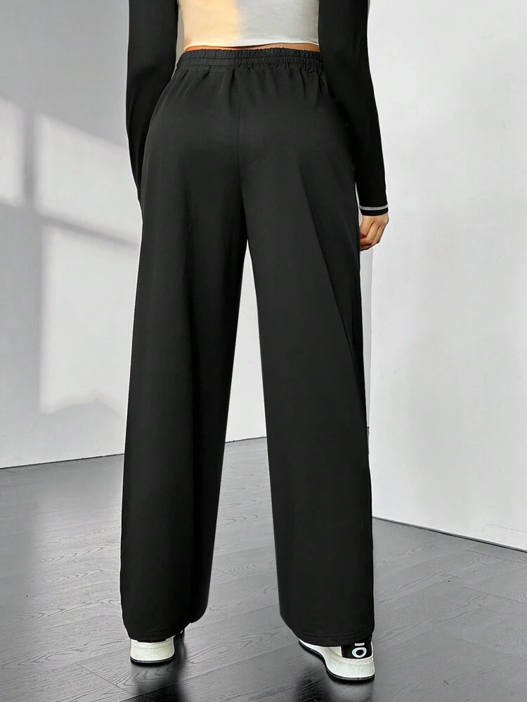 Plus Size Cross Print Drawstring Waist Slant Pocket Sweatpants