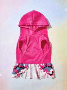 PETSIN 粉色的迷彩連帽寵物連衣裙 - 彩色 - 查看 7