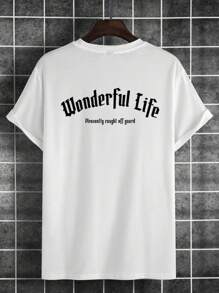 Manfinity EMRG 男字母印花t卹 - 白色 - 查看 3