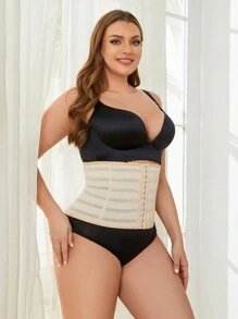 Plus Size Women'S Front Hook Waist Trainer - Apricot - View 1