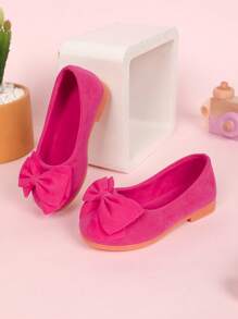 兒童粉色蝴蝶結平底鞋,女孩桃紅色 - 玫紅色 - 查看 5