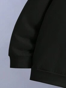 男童字母印花帽衫運動衫和慢跑褲 - 黑色 - 查看 4