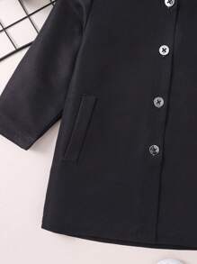 寶寶男孩字母印花帽兜夾克 - 黑色 - 查看 7