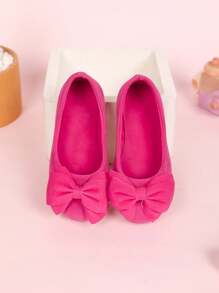 兒童粉色蝴蝶結平底鞋,女孩桃紅色 - 玫紅色 - 查看 4