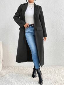 SHEIN Clasi Manteau Avec Rabat De Détail