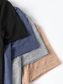 SHEIN LUNE 4 Piezas Camiseta De Cuello En V De Manga Corta - Multicolor - Ver 3