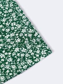 Ditsy Floral Layered Ruffle Elastic Waist Vacation Skirt