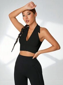 Easithlete Áo thun tay cánh dơi dáng rộng in chữ cho phong cách thường ngày và thể thao trong mùa hè Áo ba lỗ tập luyện - màu đen - Xem 4