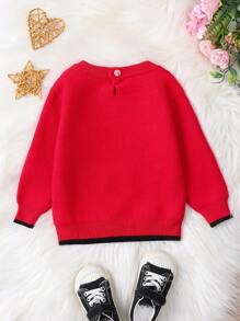 Hàng mới đến Mùa Thu Mùa Đông Hoạt hình Mô hình Dễ thương Áo len Đối với Bé trai - Đỏ - Xem 2