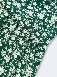 Ditsy Floral Layered Ruffle Elastic Waist Vacation Skirt